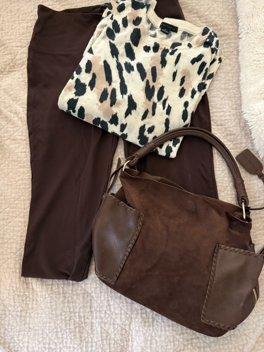 Women's Brown Ponte Pants - Unbranded